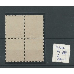 Suriname 62 blok van 4 Kroontjes-opdruk  VFU/gebr  CV 280+ €