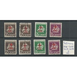 Suriname 202a-205a, 202b-205b Rode Kruis  VFU/gebr  CV 158 €