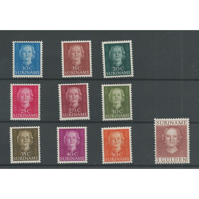 Suriname 285-294 Koningin Juliana MNH/postfris CV 55 € Suriname 285-294 Koningin Juliana MNH/postfris CV 55 €
