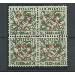 Suriname  LP8   DO-X  blok van 4 VFU/gebr  CV 100++ €