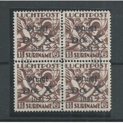 Suriname  LP14   DO-X  blok van 4 VFU/gebr  CV 320++ €