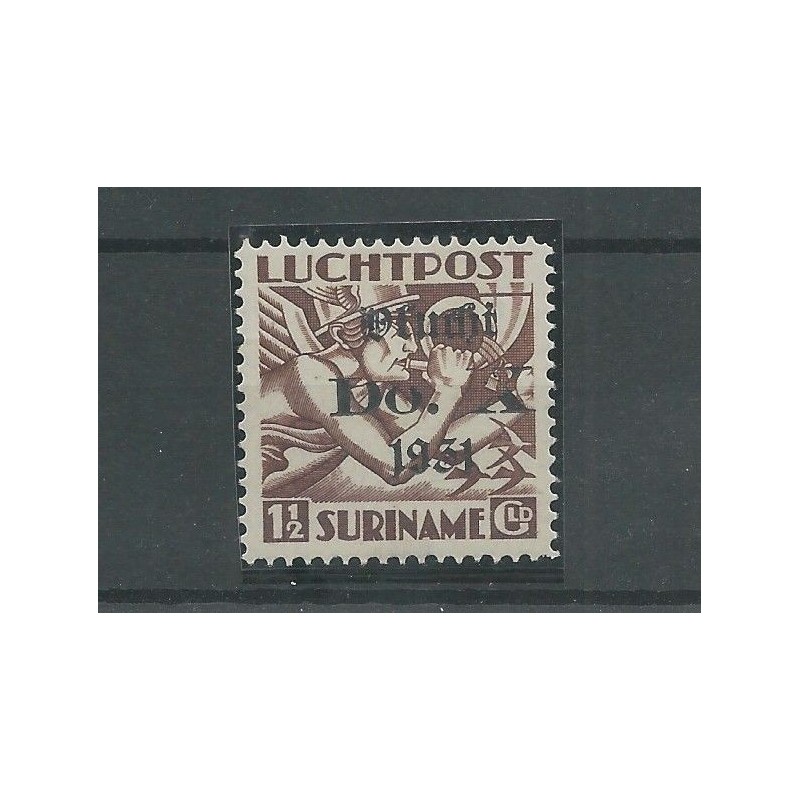 Suriname LP14 DO-X "Gebroken D en O" opdruk MH/gebr CV ???€ Suriname LP14 DO-X "Gebroken D en O" opdruk MH/gebr CV ???€
