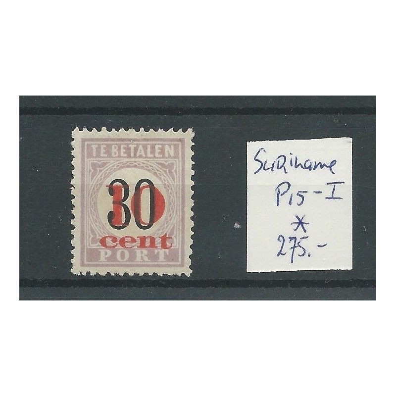 Suriname P15-I Port 1911 MH/ongebr CV 275 € Suriname P15-I Port 1911 MH/ongebr CV 275 €