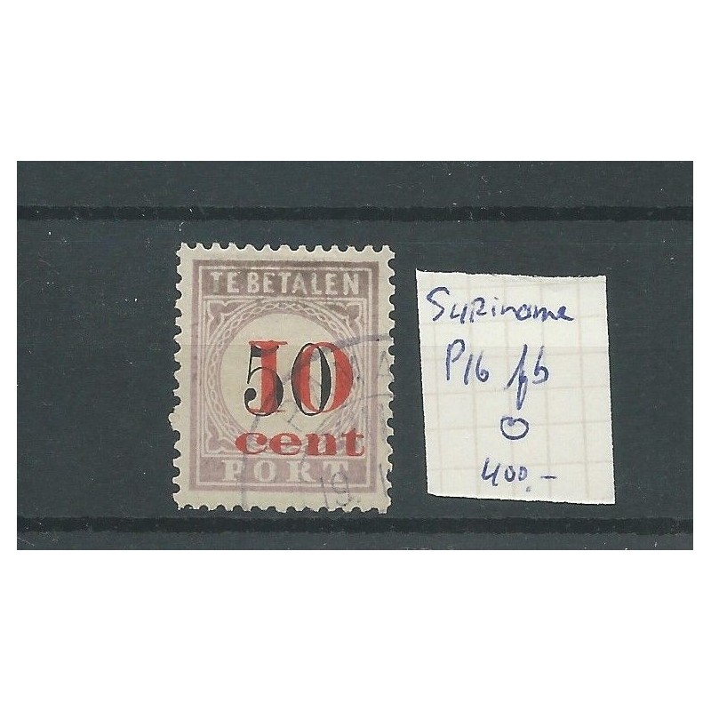 Suriname P16fb  Port 1911  VFU/gebr  CV 400 € keurstempeltje Ned. Bond