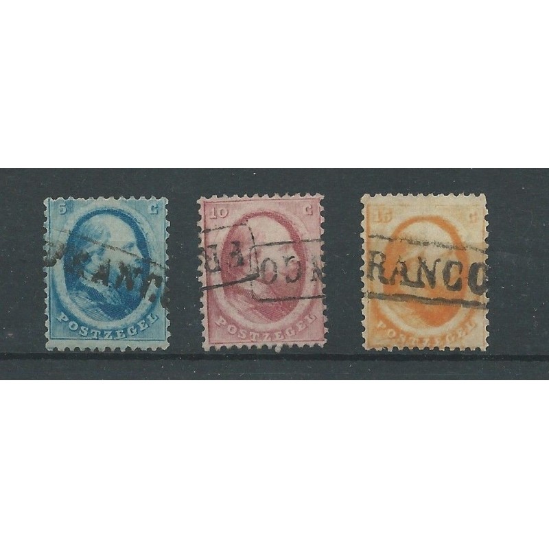 Nederland 4-6 Willem III 1864-set VFU/gebr CV 150 € Nederland 4-6 Willem III 1864-set VFU/gebr CV 150 €