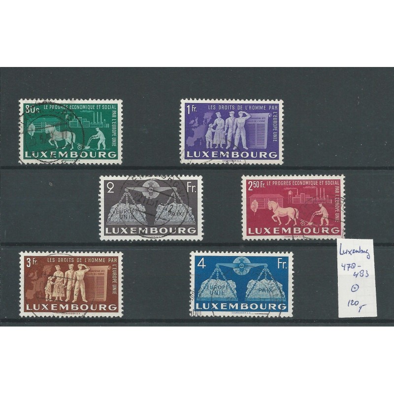 Luxemburg 478-483 Europäise Einigung VFU/gebr CV 120 € Luxemburg 478-483 Europäise Einigung VFU/gebr CV 120 €