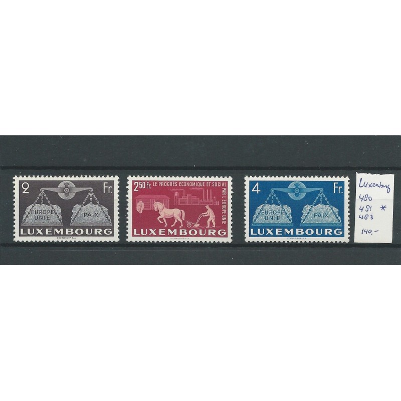 Luxemburg 480, 481, 483 Europäise Einigung MH/ongebr CV 140 € Luxemburg 480, 481, 483 Europäise Einigung MH/ongebr CV 140 €