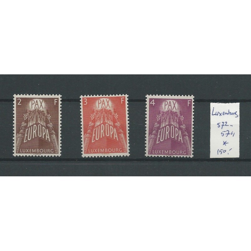 Luxemburg 572-574 Europa 1957 MH/ongebr CV 150 € Luxemburg 572-574 Europa 1957 MH/ongebr CV 150 €