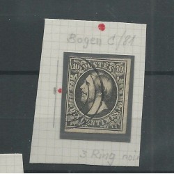 Luxemburg  1c-81  Willem III 1852  VFU/gebr   CV 70 € plate fault