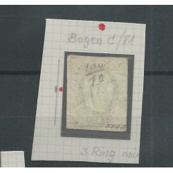 Luxemburg  1c-81  Willem III 1852  VFU/gebr   CV 70 € plate fault