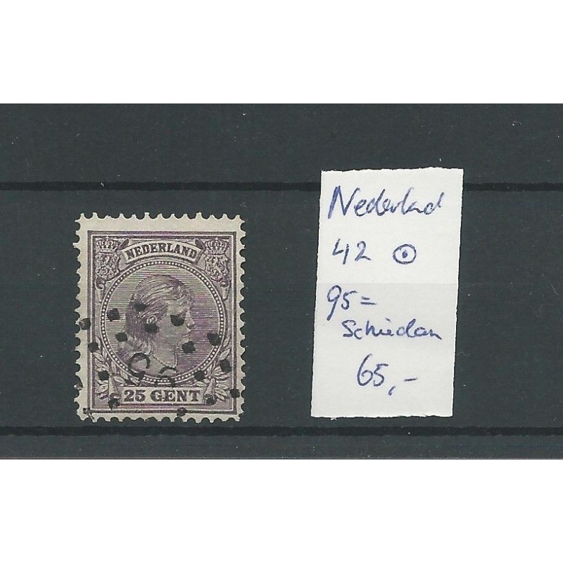 Nederland 42 met puntstempel 95/Schiedam VFU/gebr CV 65 € Nederland 42 met puntstempel 95/Schiedam VFU/gebr CV 65 €