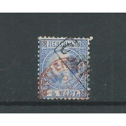 Nederland  7 met "ROTTERDAM 1868" in rood  VFU/gebr  CV  50+ €