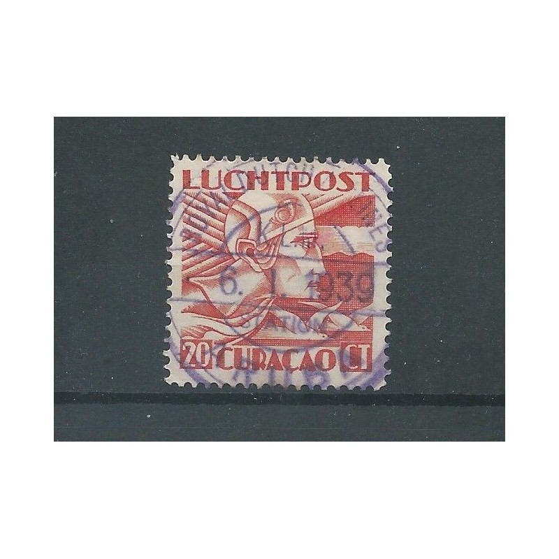 Curacao LP6 met speciaal KLM stempel VFU/gebr CV ??? € Curacao LP6 met speciaal KLM stempel VFU/gebr CV ??? €