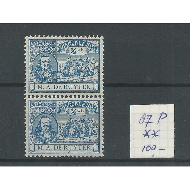 Nederland 87P in paartje met 87  MNH/postfris  CV 100 €