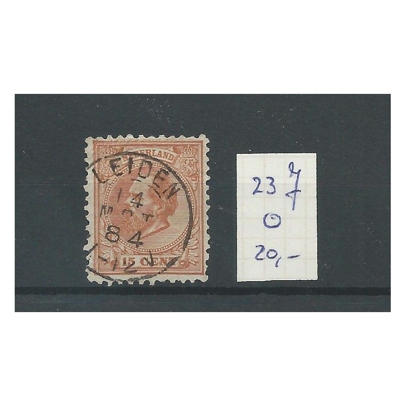 Nederland 23J met "LEIDEN 1884" kleinrond VFU/gebr CV 20+ € Nederland 23J met "LEIDEN 1884" kleinrond VFU/gebr CV 20+ €