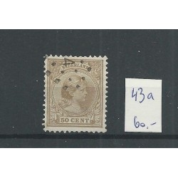 Nederland 43a  Zandkleur Wilhelmina 50ct VFU/gebr  CV 60 €
