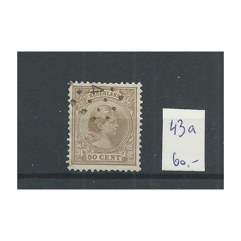 Nederland 43a Zandkleur Wilhelmina 50ct VFU/gebr CV 60 € Nederland 43a Zandkleur Wilhelmina 50ct VFU/gebr CV 60 €