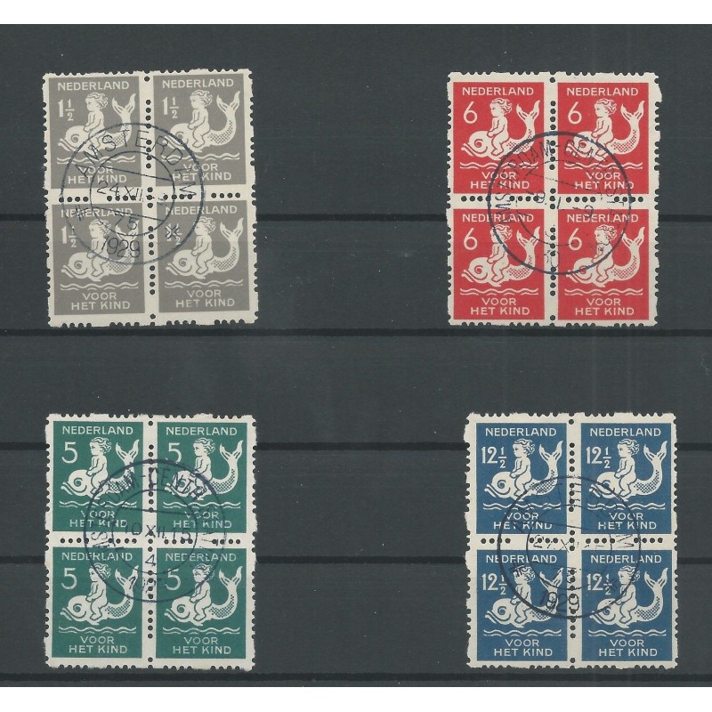 Nederland R82-85 Kind 1929 blokken van 4 VFU/gebr CV 150 € Nederland R82-85 Kind 1929 blokken van 4 VFU/gebr CV 150 €