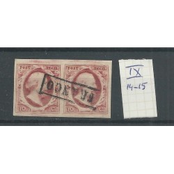 Nederland 2 plt IX 14-15  paartje  VFU/gebr   CV 180 €