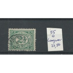 Nederland 55 met LANGWEER kleinrond VFU/gebr CV 22,50€