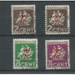 Suriname 202-205 Rode Kruis  VFU/gebr   CV 79 €