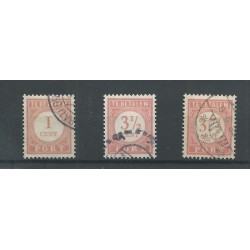Ned. Indie P23, P25 en P34  port 1913   VFU/gebr  CV  95 €