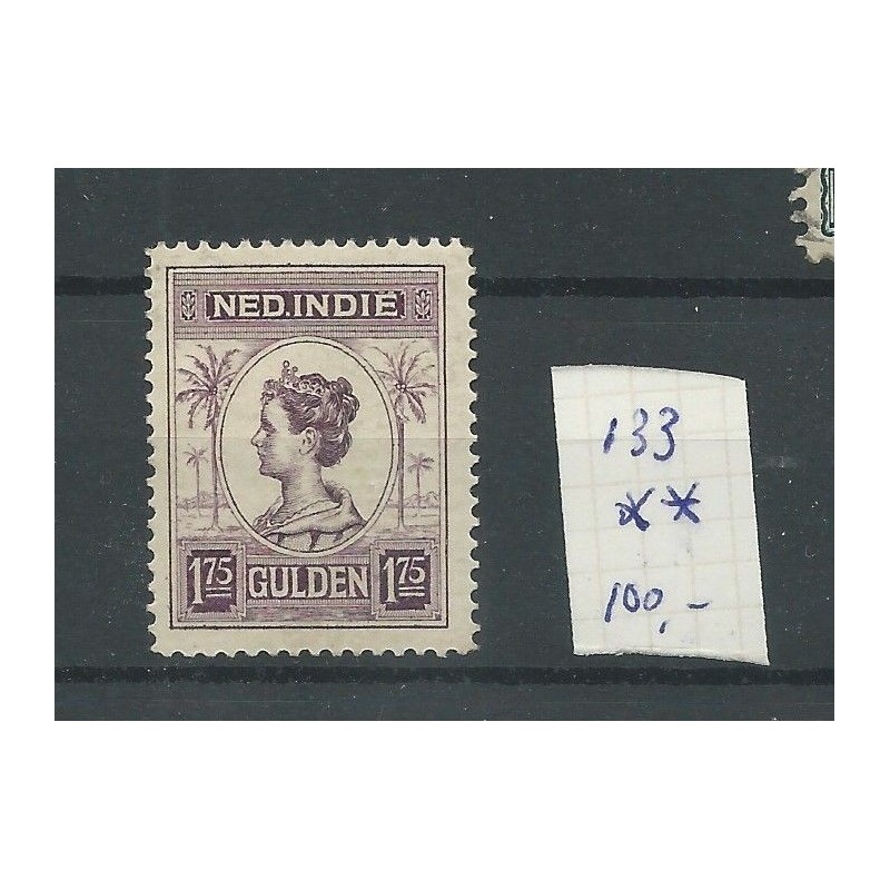 Ned. Indie 133C Wilhelmina MNH/postfris CV 100 € Ned. Indie 133C Wilhelmina MNH/postfris CV 100 €