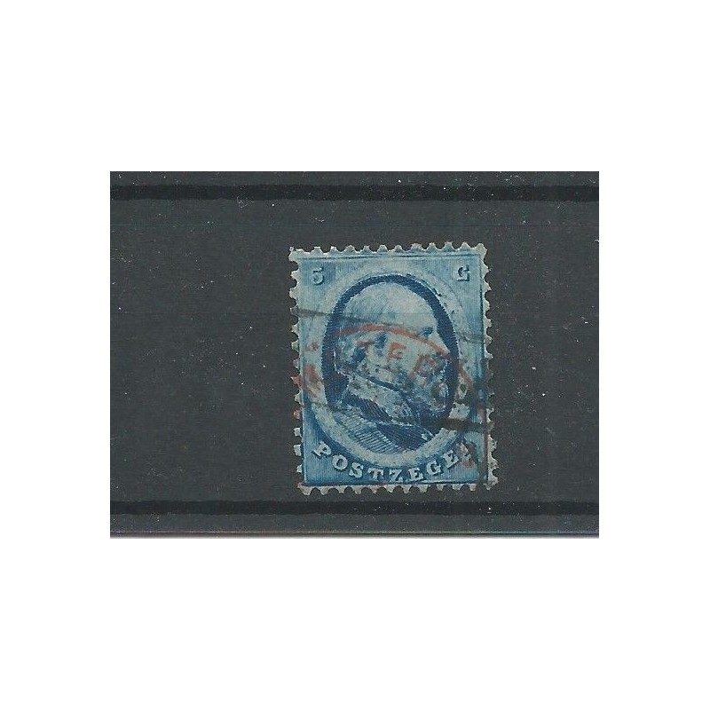 Nederland 4 met "AMSTERDAM "rondstempel in rood CV 50+ € Nederland 4 met "AMSTERDAM "rondstempel in rood CV 50+ €