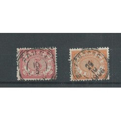 Ned. Indie 44, 46 mooie stempels  VFU/gebr  CV 5 €