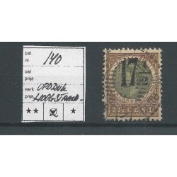 Ned. Indie 140 met verschoven opdruk VFU/gebr  CV 10+ €
