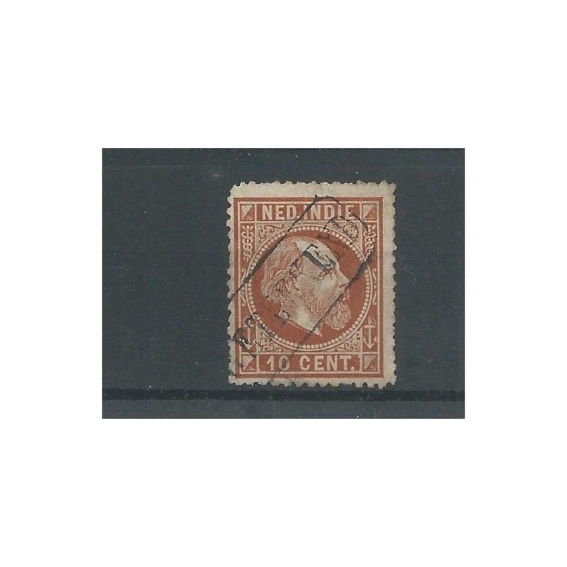Ned. Indie 9A met AANGETEEKEND stempel VFU/gebr CV ??? € verstevigd Ned. Indie 9A met AANGETEEKEND stempel VFU/gebr CV ??? € verstevigd