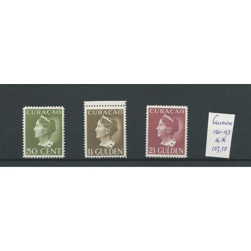 Curacao 150-152 Wilhelmina MNH/postfris CV 107 € Curacao 150-152 Wilhelmina MNH/postfris CV 107 €