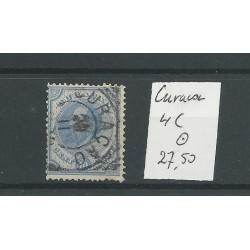 Curacao  4C  13,5x13,25 gr.gt. Willem III  10ct   VFU/gebr  CV 27,5 €