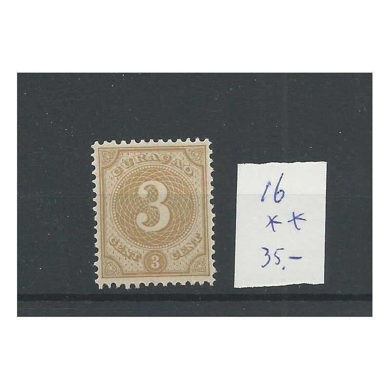 Curacao 16 Cijfer 3ct MNH/postfris CV 35 € Curacao 16 Cijfer 3ct MNH/postfris CV 35 €