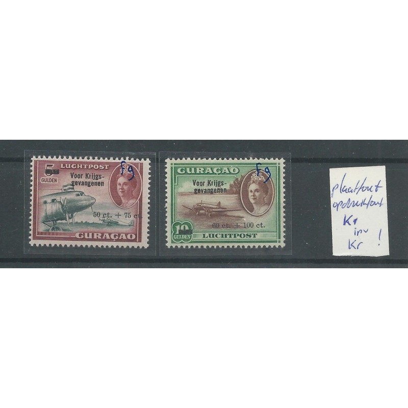 Curacao LP43-44 met plaatfout MH/ongebr CV 30+ € Curacao LP43-44 met plaatfout MH/ongebr CV 30+ €