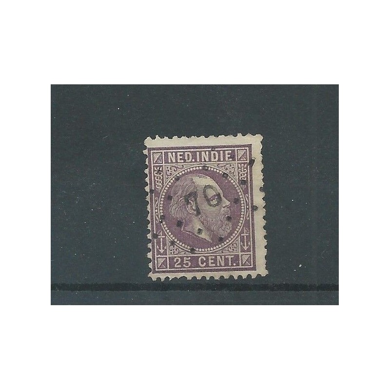 Ned. Indie 13 Willem III met puntstempel 70 VFU/gebr CV 10+ € Ned. Indie 13 Willem III met puntstempel 70 VFU/gebr CV 10+ €