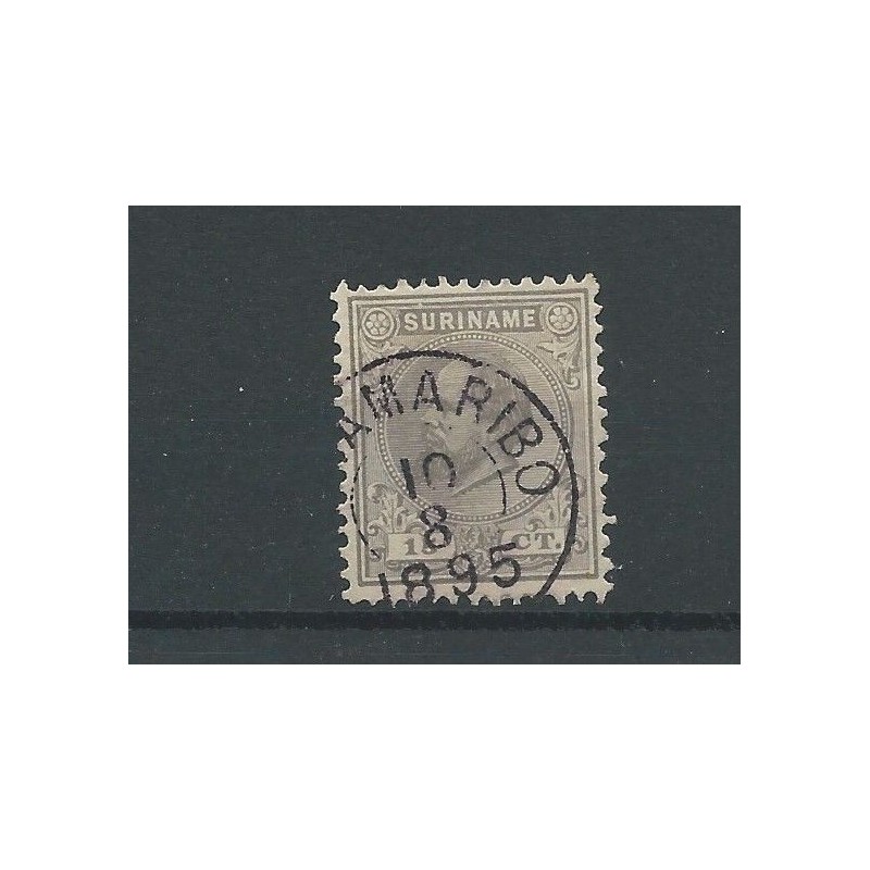 Suriname 8C Willem III VFU/gebr CV 10 € Suriname 8C Willem III VFU/gebr CV 10 €