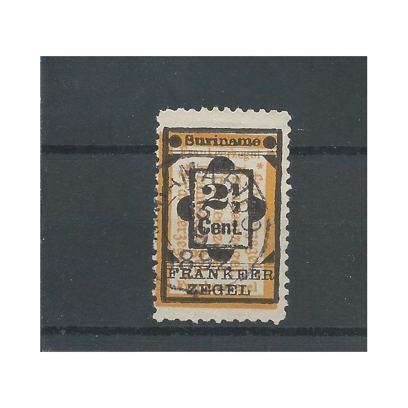 Suriname 22 Hulpzegel VFU/gebr CV 2 € Suriname 22 Hulpzegel VFU/gebr CV 2 €
