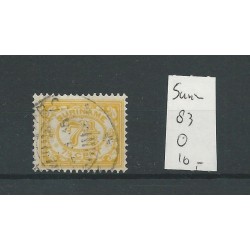 Suriname 83 cijfer 10ct geel  VFU/gebr  CV 10 €