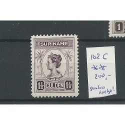 Suriname  102C  Wilhelmina  MNH/postfris  CV 200 €