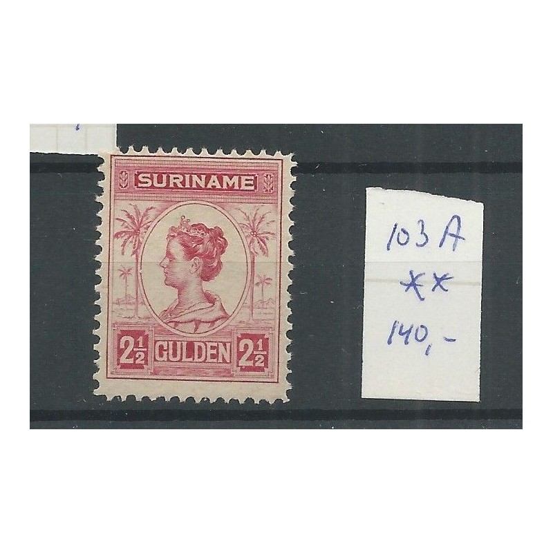 Suriname 103A Wilhelmina MNH/postfris CV 140 € Suriname 103A Wilhelmina MNH/postfris CV 140 €