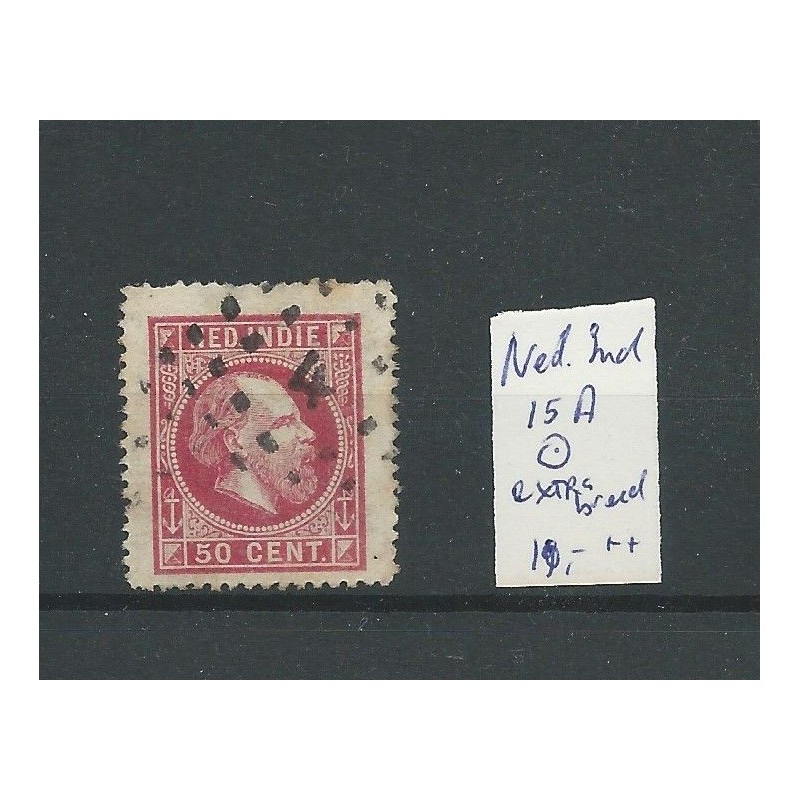 Ned. Indië 15A extra brede zegel VFU/gebr CV 10+ € Ned. Indië 15A extra brede zegel VFU/gebr CV 10+ €