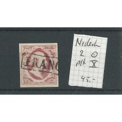 Nederland 2 plt X   mooi exemplaar VFU/gebruikt  CV 45 €