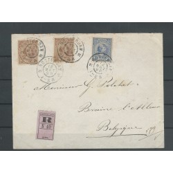 Nederland 35, 36 (2x) op R-mengfrankering Rotterdam-België  CV 100+ €