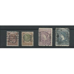 Ned. Indië  90, 93, 97, 98  BUITEN-BEZIT opdruk LUXE VFU/gebr  CV 100 €