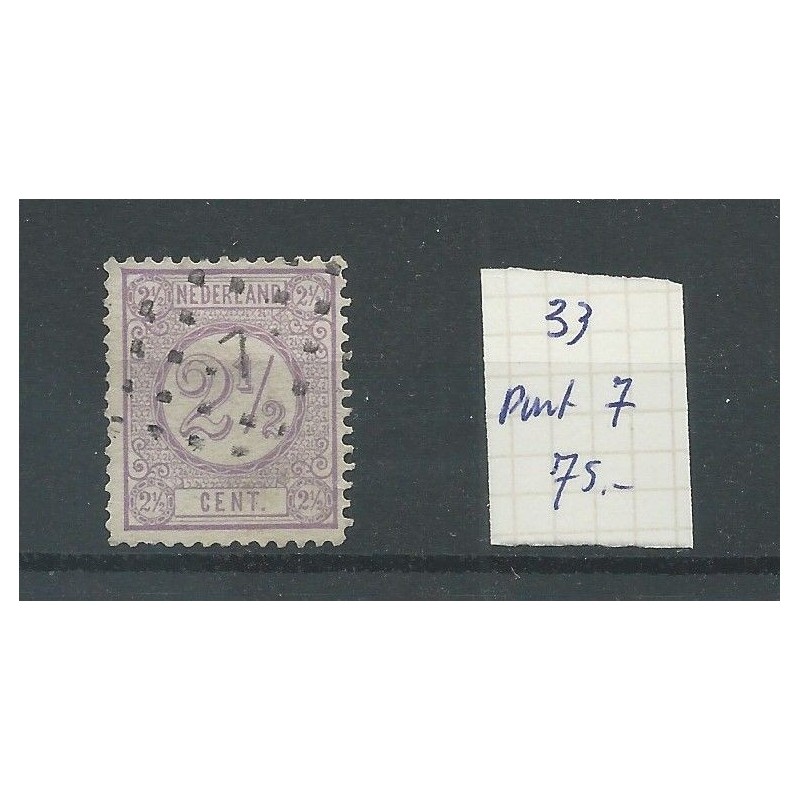 Nederland 33 met puntstempel 7 VFU/gebr CV 75 € Nederland 33 met puntstempel 7 VFU/gebr CV 75 €