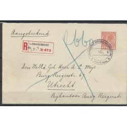 Nederland 138 op R-Enkelfrankering  Den Haag-Utrecht  CV 500  €