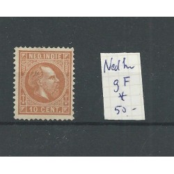 Ned. Indië  9F Willem III  MH/ongebr   CV 50 €
