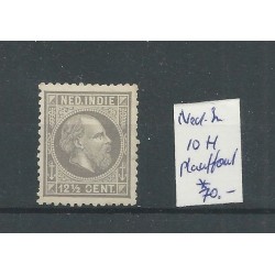 Ned. Indië  10H  plaatfout  "gebroken C" MH/ongebr   CV 70 €
