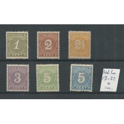 Ned. Indië  17-22 Cijfer MH/ongebr   CV 100 €